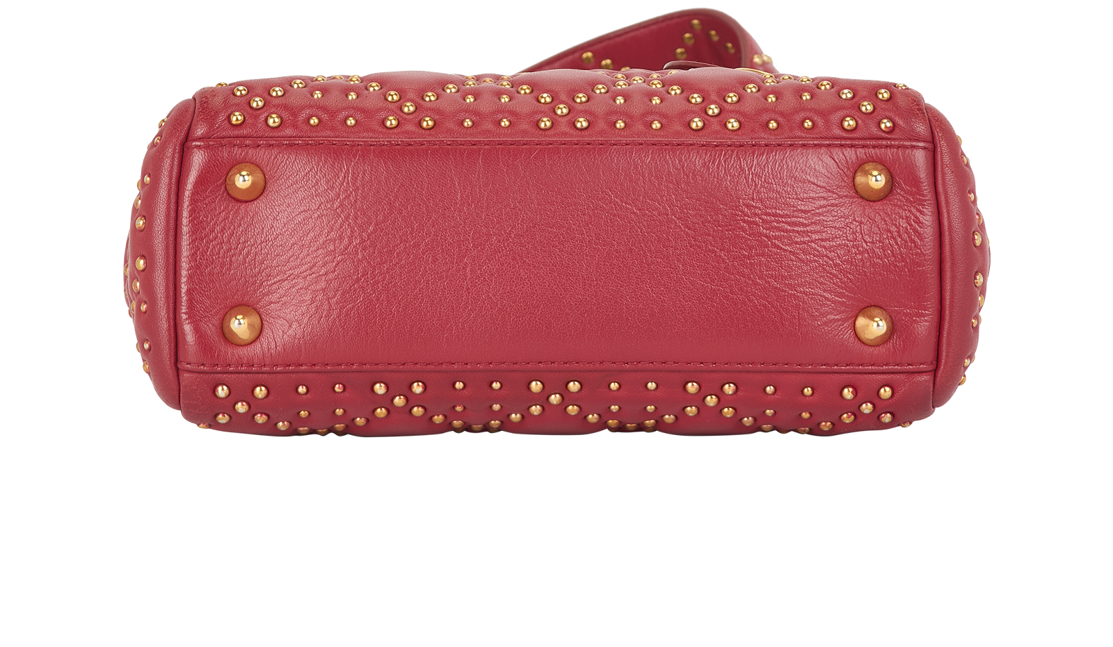 Small Studded Lady Dior, &pound;1,950, Handbags, Red, Leather, Top view